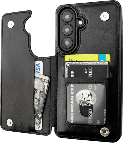 Vista 138 de ONETOP - Funda tipo cartera para Samsung Galaxy S22 con tarjetero, color negro Kickstand,ID/Cash Holder,Case Wallet with Card Slots,Double