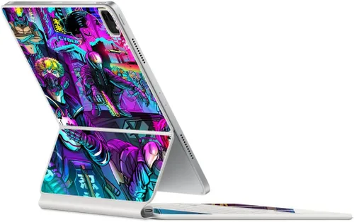 Vista 35 de SopiGuard Skin for 2021 Magic Keyboard Case 12.9 Precision - Adhesivo de vinilo de borde a borde superior, teclado y panel trasero (negro cepillado)