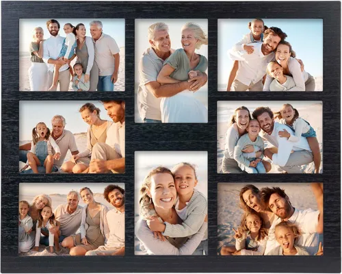 Vista 16 de Marco de fotos familiares de collage de 4 x 6 pulgadas, marco de fotos de collage de 6 aberturas para pared para soporte de mesa, juego de marcos