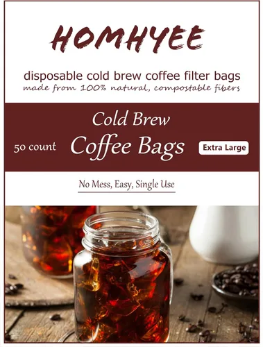 Vista 7 de Filtros desechables para café de preparación en frío – 50 paquetes de calcetines de filtro de un solo uso, bolsas de infusión de malla fina