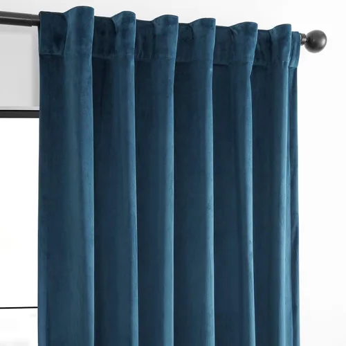 Vista 6 de HPD Half Price Drapes Cortinas Básicas de Terciopelo Deluxe para Oscurecer Habitaciones con Bolsillo para Varilla - Juego de 2 Paneles - Cortinas