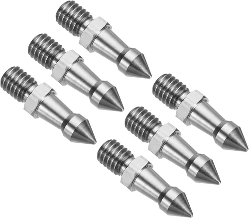 Vista 7 de PATIKIL Pico de trípode de rosca de 1/4 pulgadas, paquete de 6 trípode para cámara, tornillo de pico de acero inoxidable, adaptador de montaje