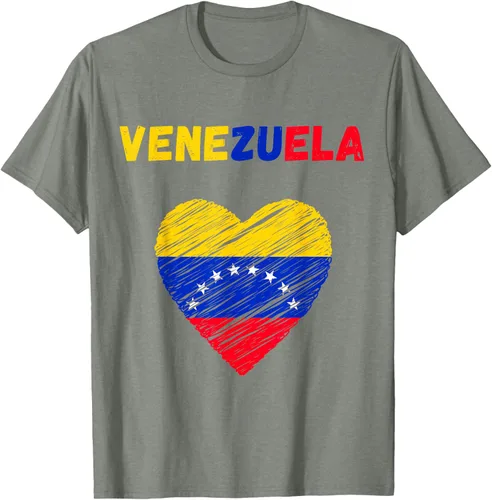 Vista 36 de Camiseta con la bandera venezolana con corazón de Venezuela, Negro