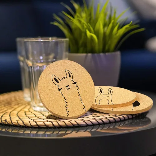 Vista 6 de Posavasos para Bebidas con Soporte Juego de 6, Lindos Posavasos de Animales al por Mayor para Regalos de Inauguración de Casa para Parejas de Nuevo