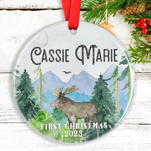 Vista 24 de Adornos de Navidad personalizados para camión volquete, adorno personalizado para bebé, adornos para árbol de Navidad para niños, adornos de camión