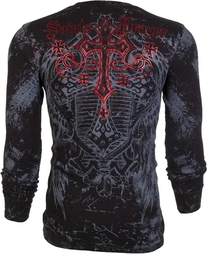 Vista 7 de Archaic by Affliction - Camisa térmica de manga larga para hombre, Negro, XXL