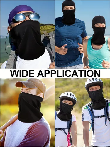 Vista 2 de 6 Pieces UV Sun Protection Cooling Bandana Men Balaclava Full Face Covering Neck Gaiter Scarf Hood Outdoor Cycling Running