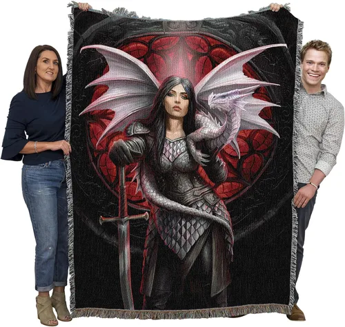Vista 27 de Pure Country Weavers Anne Stokes - Manta de belleza de dragón de la colección Age of Dragons – Manta de fantasía para regalo tejida de algodón