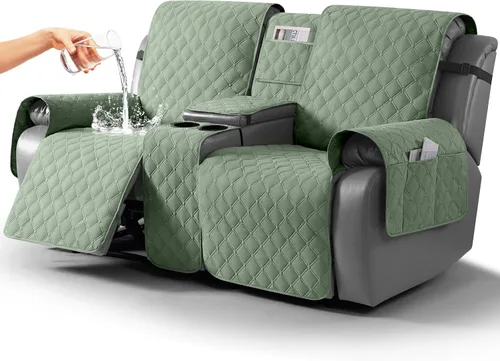 Vista 10 de TAOCOCO Funda para Sillón de Dos Plazas Reclinable 100% Impermeable con Consola Central, Funda de Sofá Reclinable Reversible para 2 Asientos