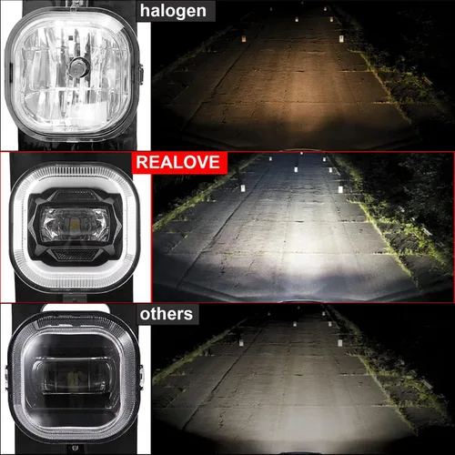 Vista 3 de REALOVE Kit de Luz de Niebla LED para FORD F250 F350 F450 F550 Super Duty 2005 2006 2007, Faro de Conducción con DRL y Señal de Giro, 1 Par