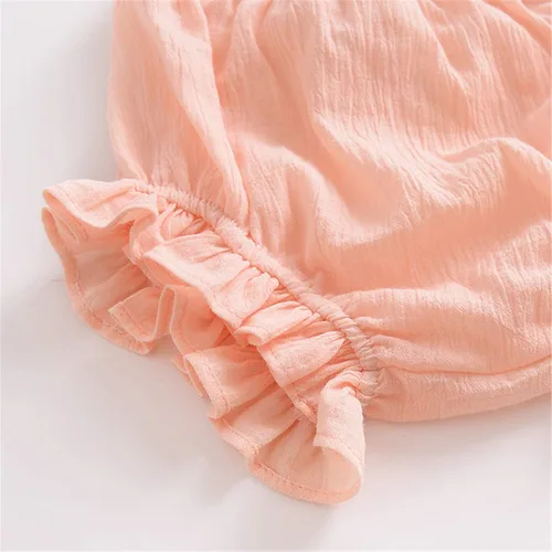 Vista 4 de Pantalones cortos básicos de lino y algodón, lavables y reutilizables, para recién nacidos