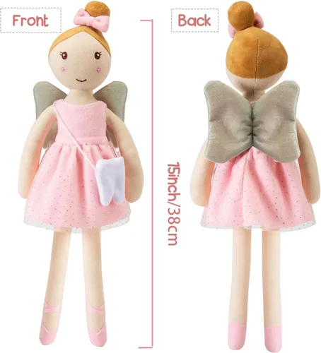 Vista 8 de free-space Muñeco de ballet de felpa suave con bolsa de dientes pequeños para niños, regalos de Navidad y cumpleaños