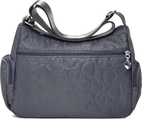Vista 4 de Bolsos cruzados para mujer, bolsos casuales y bolsos de hombro, bolsa de nailon ligera, impermeable, bolsa de mensajero antirrobo
