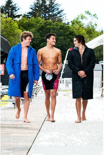 Vista 5 de Sporti Parka de natación unisex para jóvenes con forro polar de felpa, tela exterior resistente al agua, cremallera bidireccional, múltiples