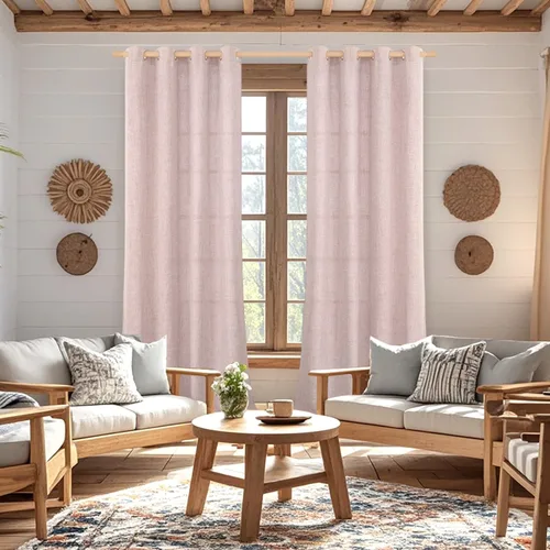 Vista 127 de BGment Cortinas de Lino Beige de 63 Pulgadas de Largo 2 Paneles - Tratamientos para Ventanas con Textura de Arpillera Filtrantes de Luz Cortinas B
