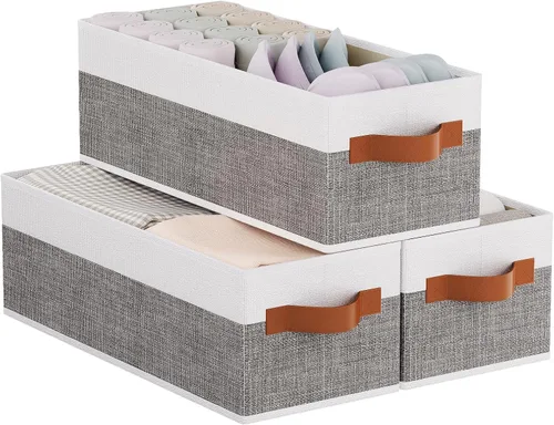 Vista 11 de Contenedor de almacenamiento con asas dobles, canasta beige, 15 x 6