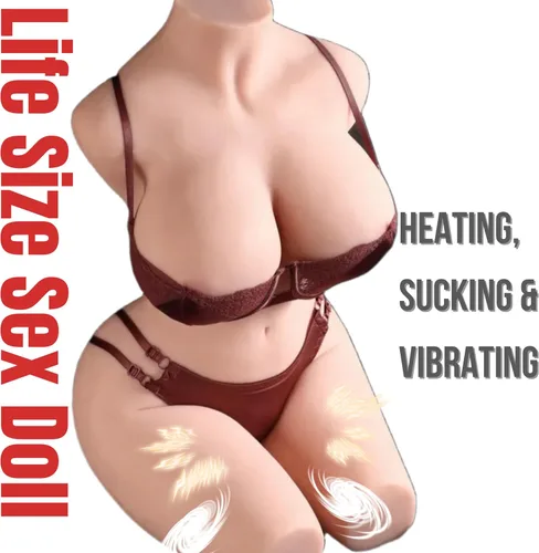 Vista 3 de Muñeca sexual de tamaño real de 40 libras, cuerpo completo para hombres, realista 3 en 1, muñecas sexuales femeninas realistas torso, tetas grandes