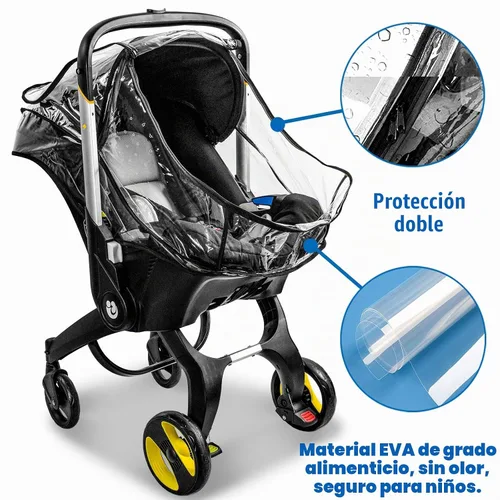 Vista 5 de Funda de lluvia para asiento de automóvil, compatible con cochecito