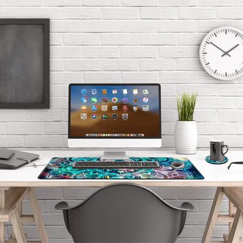 Vista 2 de AIMSA Alfombrilla de mouse grande para juegos extendida con borde cosido, alfombrilla de mouse para teclado, base de goma antideslizante, 31.5 x