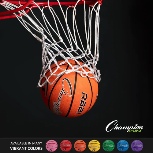 Vista 5 de Champion Sports Rubber Basketballs Heavy Duty Pro-Style, IndoorOutdoor Use, Premium Basketball Equipment for Physical Education, Various Sizes &