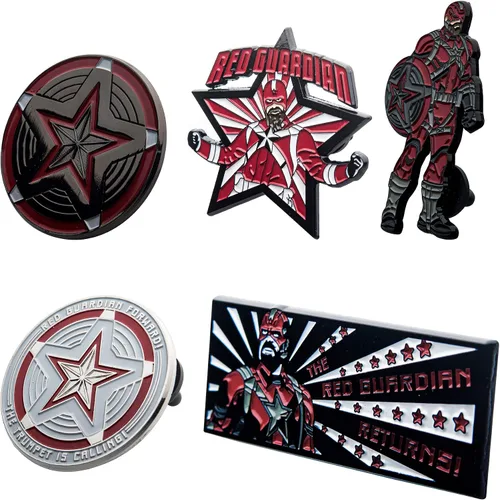 Vista 11 de Marvel Studios: The Falcon y The Winter Soldier - Juego de 5 pines de solapa con base de metal y esmalte con caja circular de 6.3 pulgadas