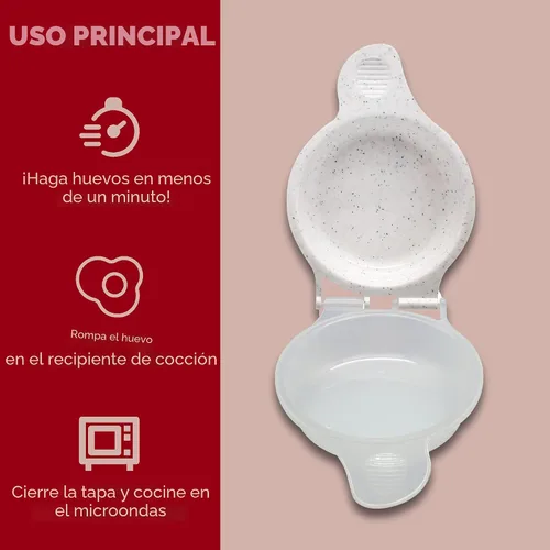 Vista 3 de Good Living Molde para magdalenas de huevos para microondas, sándwiches de desayuno rápido de 1 minuto, antiadherente, sin BPA y apto
