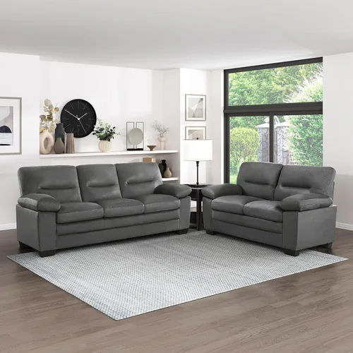 Vista 9 de Lexicon Sofá de 63 pulgadas, cómodo y moderno sofá con brazos en la parte superior de la almohada, sofá para sala de estar, apartamento, sólido