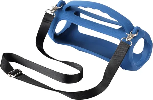 Vista 7 de Funda de silicona compatible con altavoz Bluetooth portátil impermeable JBL Charge 5 (azul)