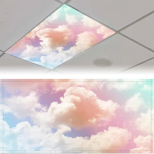 Vista 12 de 2 cubiertas de luz fluorescente para luces de techo, cubiertas magnéticas de luz de hojas de primavera con 10 imanes, filtros de luz fluorescentes
