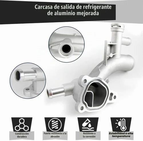 Vista 4 de Kit de salida de agua para carcasa de refrigerante de motor, 25193922, aluminio actualizado Manguera de salida y entrada de agua y manguera