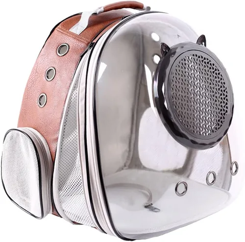 Vista 11 de Mochila expandible para gatos, mochila para gatos, gatitos y cachorros pequeños, mochila de burbujas aprobada por aerolíneas, cápsula espacial Azul