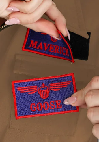 Vista 4 de Disfraz de Chaqueta Bomber Top Gun para Mujer Talla Plus Multicolor