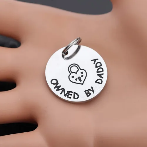 Vista 5 de MAOFAED Regalo para parejas, regalo para esclava propiedad de papá DDLG, regalo BDSM, regalo para el día de San Valentín, regalo para ella, Metal