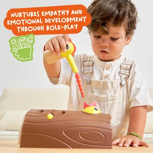 Vista 4 de Nene Toys Little Woodpecker - Juguete magnético Montessori para niños de 2 a 4 años - Juguete educativo para niños de 2 a 3 años - Juego