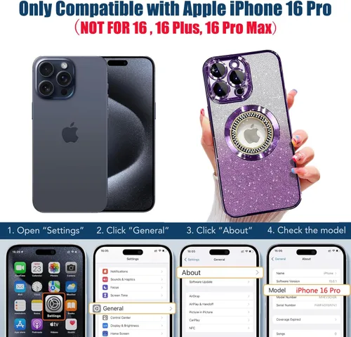 Vista 93 de Misscase Funda magnética con purpurina para iPhone 11 compatible con MagSafe, protección completa, delgada, a prueba de golpes, antiarañazos
