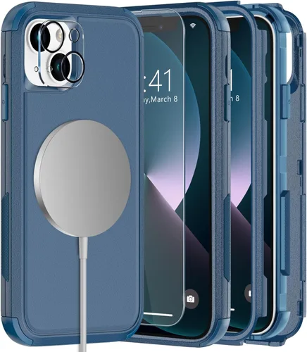 Vista 24 de Diverbox - Funda para iPhone 13 a prueba de golpes, caídas y polvo, funda de protección resistente para iPhone 13 de Apple, color negro