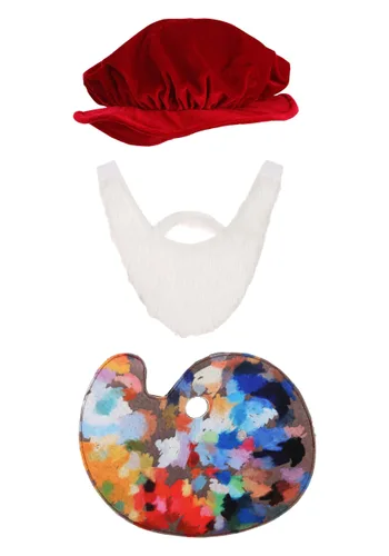 Vista 6 de Kit de Accesorios para Disfraz Adulto de Leonardo da Vinci Multicolor