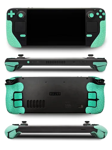 Vista 2 de Controller Grip for Steam Deck,Textured Skin kit,for Steam Deck Anti-Skid Sweat-Absorbent Controllers Handle Grips, Buttons (Normal-Mint Green)