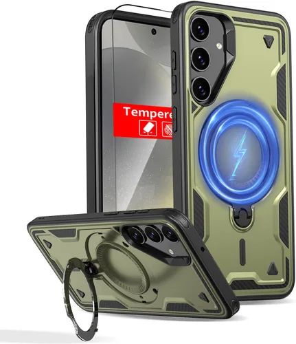 Vista 48 de Funda magnética para Google Pixel 9 Pro XL compatible con cargador inalámbrico MagSafe, para Pixel 9 Pro XL con soporte de 360° + 2 protectores