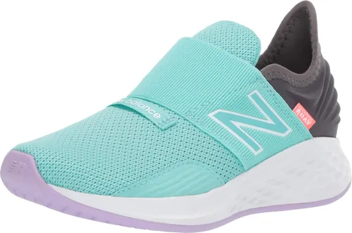 Vista 9 de New Balance Tenis unisex para bebé Fresh Foam Roav V1 sin cordones Aluminio ligero y negro.