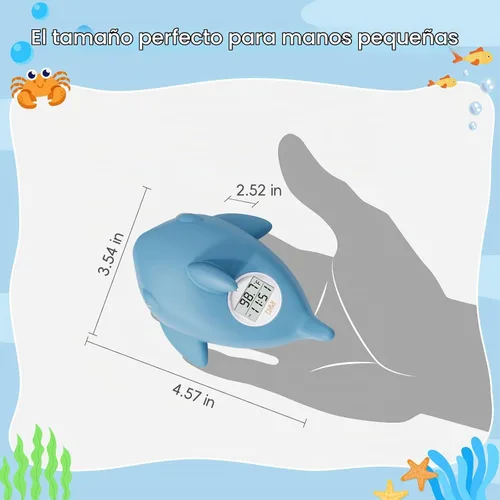 Vista 7 de b&h Termómetro de baño para bebés, termómetro digital de temperatura de Azul