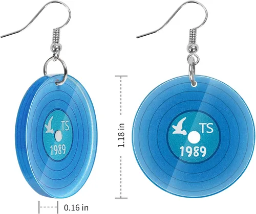 Vista 2 de Aretes inspirados en el cantante 1989 TS Inspired Pendientes para los fanáticos de la música regalos para los amantes de la música, regalos