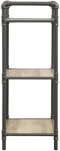 Vista 5 de Acme Itzel - Estantería rectangular de 3 niveles de madera en roble antiguo y gris arena