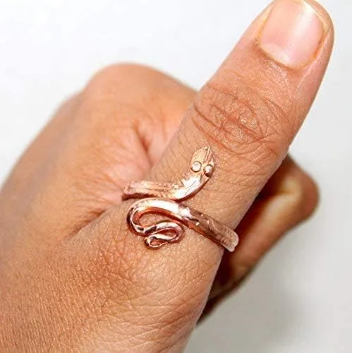 Vista 5 de Anillo Tamba Naag ajustable energizado de cobre puro marrón para unisex