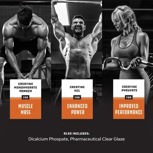 Vista 6 de Paquete de píldoras de creatina trifásica de 0.18 oz y refuerzo de prueba de fuerza extra para hombres, ganador de masa muscular y recuperación