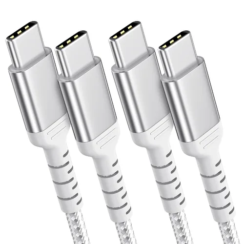 Vista 10 de Cable de carga USB C de 6 pulgadas, paquete de 2 cables cortos USB C a C trenzados de carga rápida, cable USBC compatible con iPhone 15, Samsung