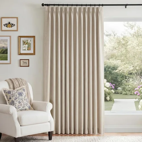 Vista 6 de 100% Blackout Shield Cortinas opacas con textura y aspecto de lino de 72 pulgadas de largo, juego de 2 paneles de cortinas opacas de lino sintético