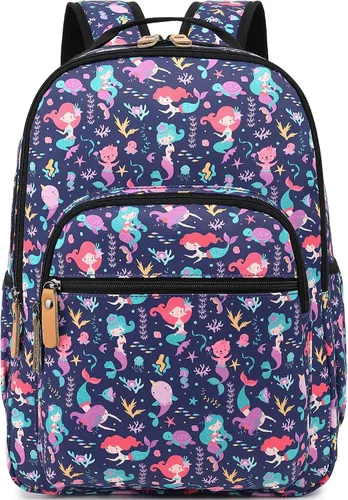 Vista 106 de Leaper Mochila para laptop para mujer: linda mochila floral para escuela, universidad, viajes, trabajo, mochila ligera para niños, Negro margarita