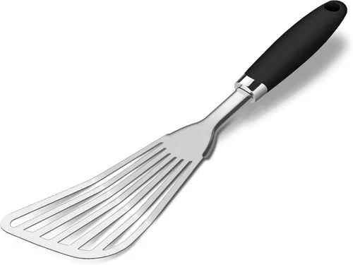 Vista 10 de Espátula para pescado de acero inoxidable 304, espátula ranurada con mango ergonómico antideslizante, Aqua Sky