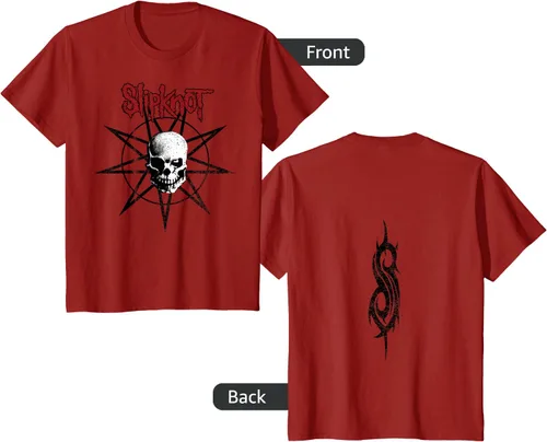 Vista 11 de Slipknot Skull playera Estrella, hombre 2XL, Jaspeado oscuro Asfalto